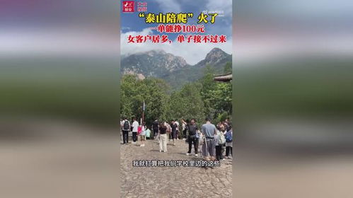 泰山陪爬火了，一单能挣百元，背后的故事引人深思